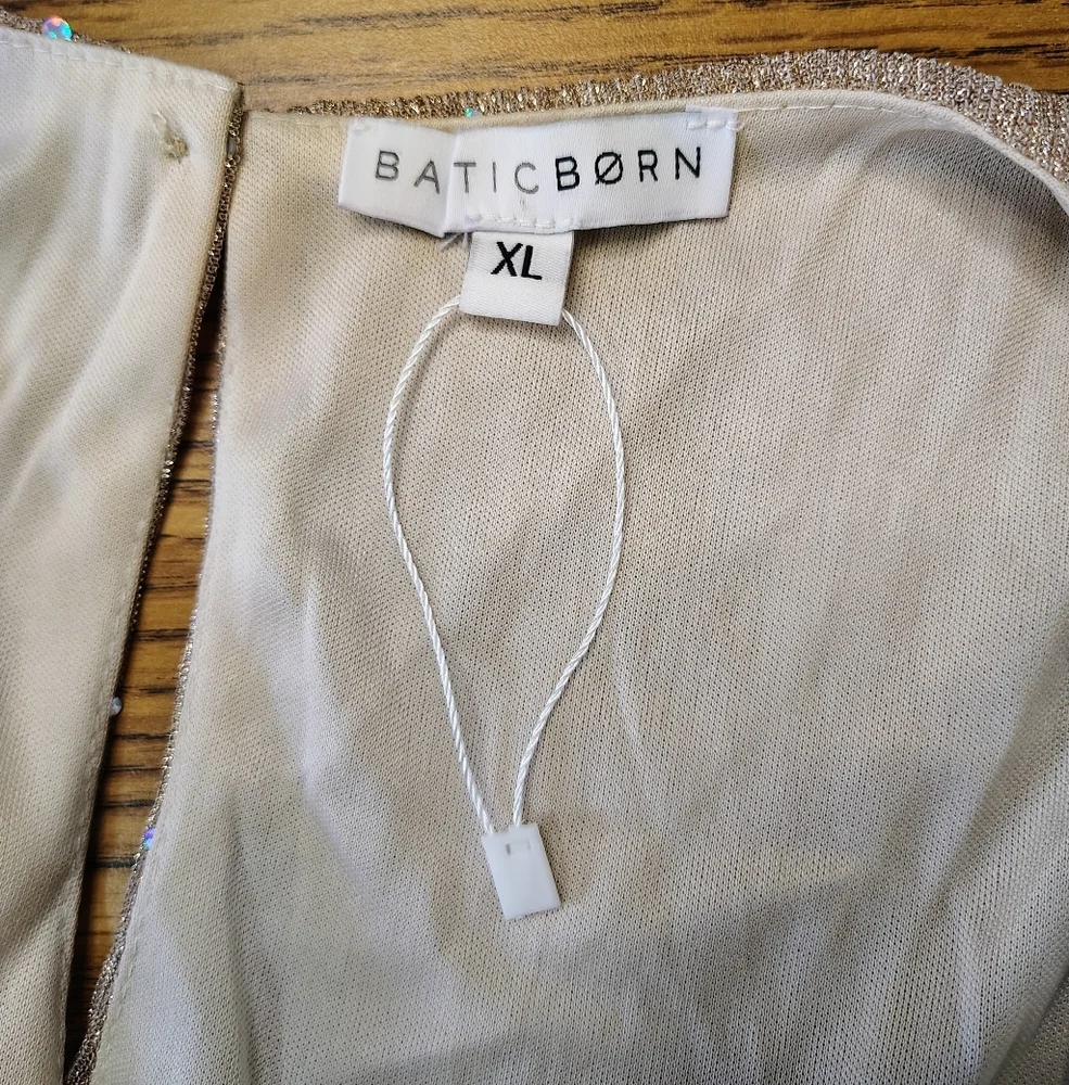 Baltic Born Shimmering Champagne Maxi Dress Size L - Picture 10 of 16